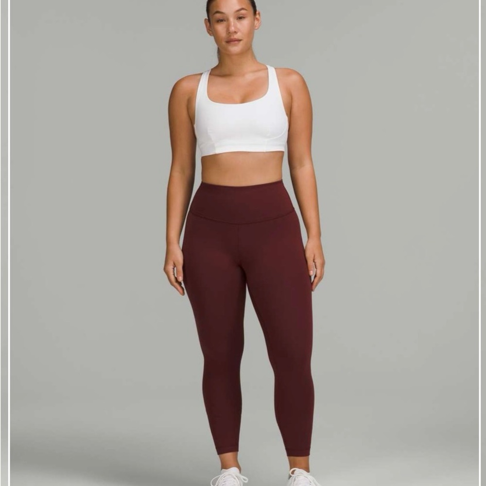 Lululemon Wunder Train High-Rise Tight 25" Red Merlot size 4